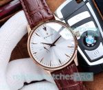 New Clone Zenith Silver Dial Brown Leather Strap Men's Watch